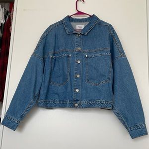 NWT! Cropped Boyfriend Denim Jacket